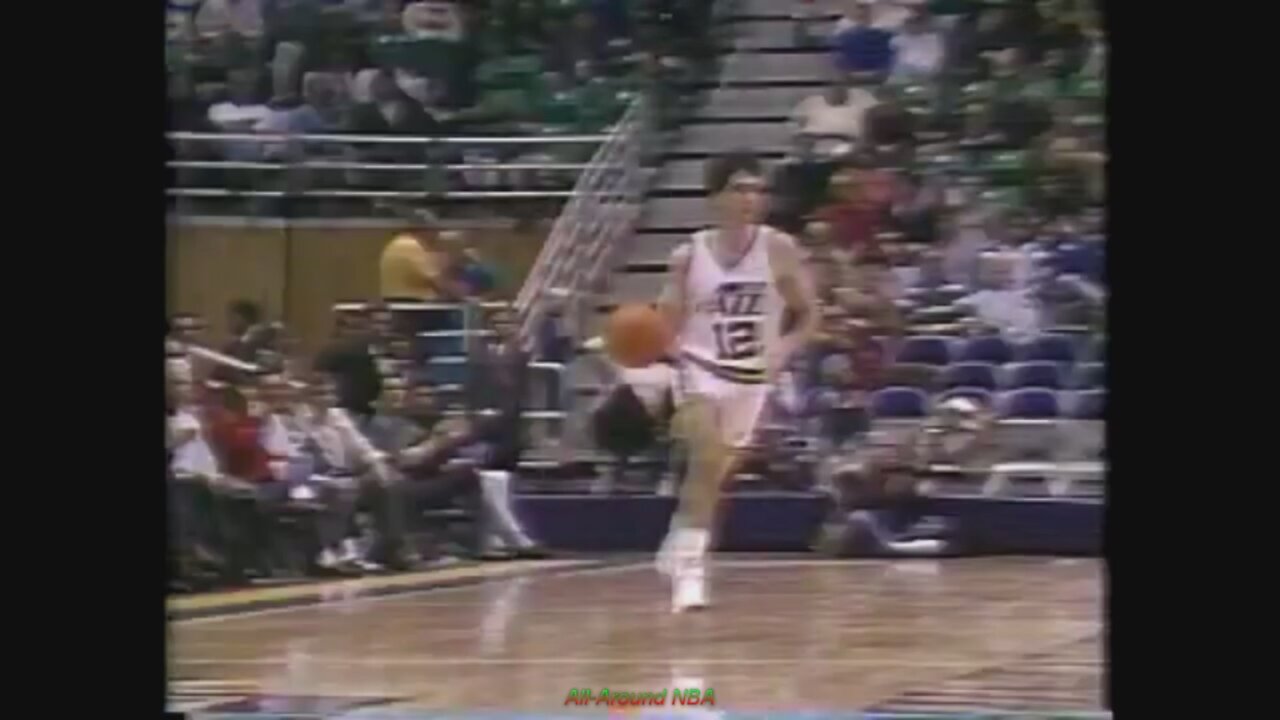 John Stockton 20 Points 14 Ast 3 Stl Vs. Hornets, 1991-92.