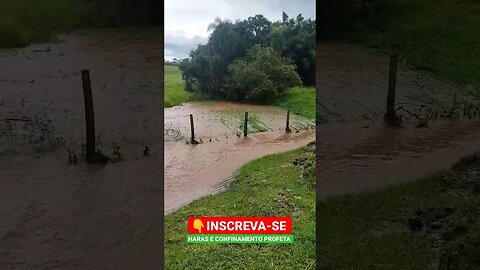 Olha a enchurada, Muita chuva, Água pra todos os lugares🌧️#shorts #roça #sitio #fazenda #chuva #agua