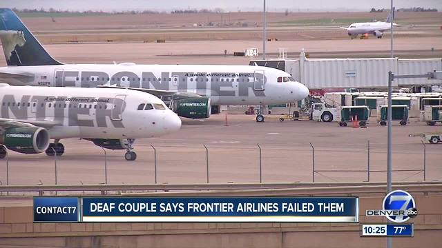 Son says Frontier Airlines mistreated deaf parents when their flight was canceled