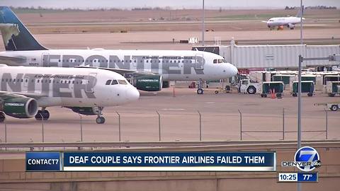 Son says Frontier Airlines mistreated deaf parents when their flight was canceled