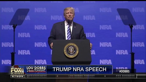 Trump's Response to 2 People Warning Him Against NRA Conv. Leaves Crowd Cheering