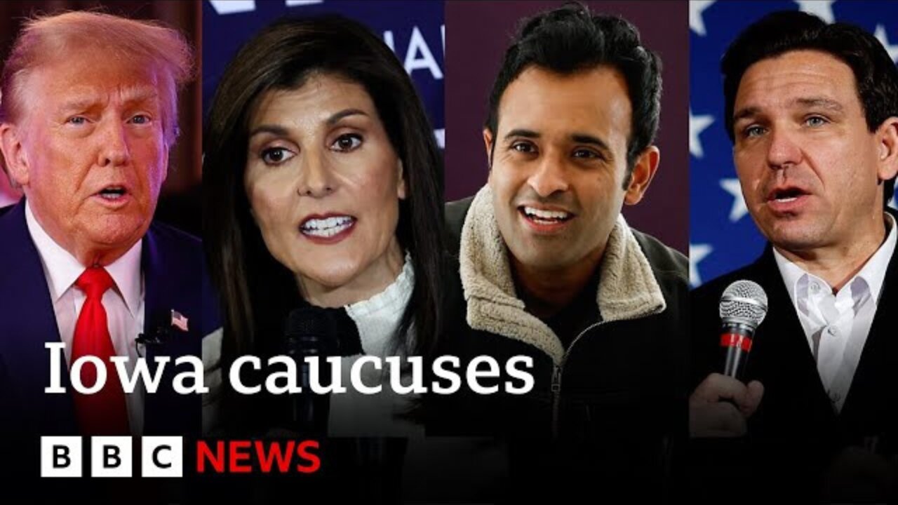 Iowa caucus: Republican rivals make last-ditch bids to cut Trump's lead | BBC News