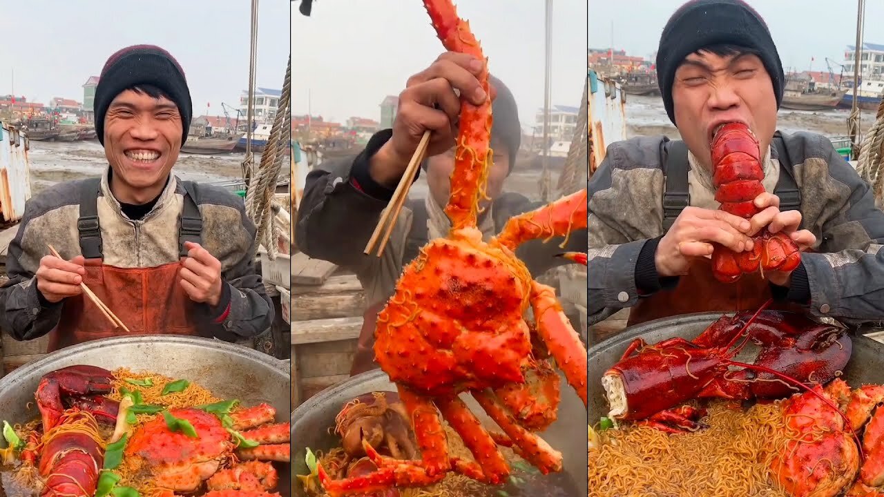 Surreal! Did you see that? Fishermen Eat Seafood