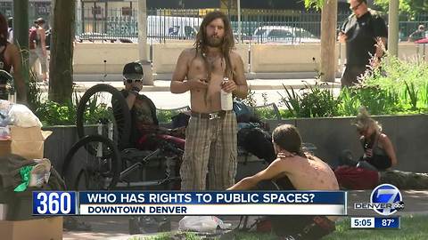 Who has rights to public space in downtown Denver?