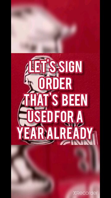 LET'S SIGN ORDERS THAT 95% OF COUNTRY UNDER ALREADY!