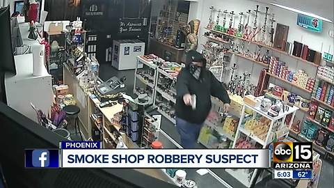 Phoenix police searching for smoke shop robbery suspect