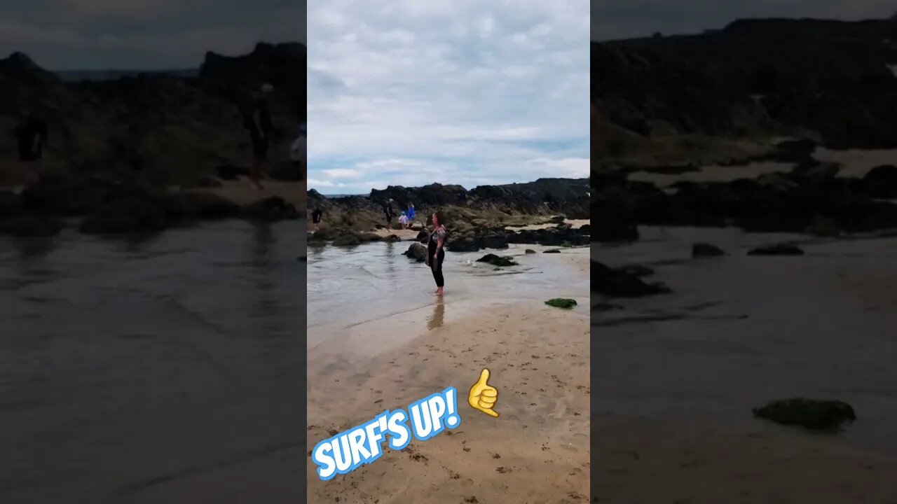 Surf's Up! 🤙 #surfsup #surf #surfing #beachlife #newquay #newquaybeach #beachvibes #roadtrip #vwt4