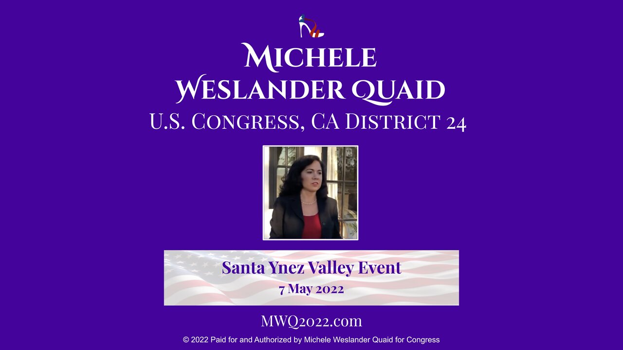 Michele Weslander Quaid speaks at Santa Ynez Valley event