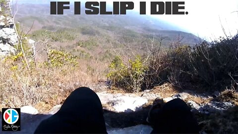 If I Slipped, I died. Facing My Fear. Hiking The Side of A Mountain The Chimneys North Carolina