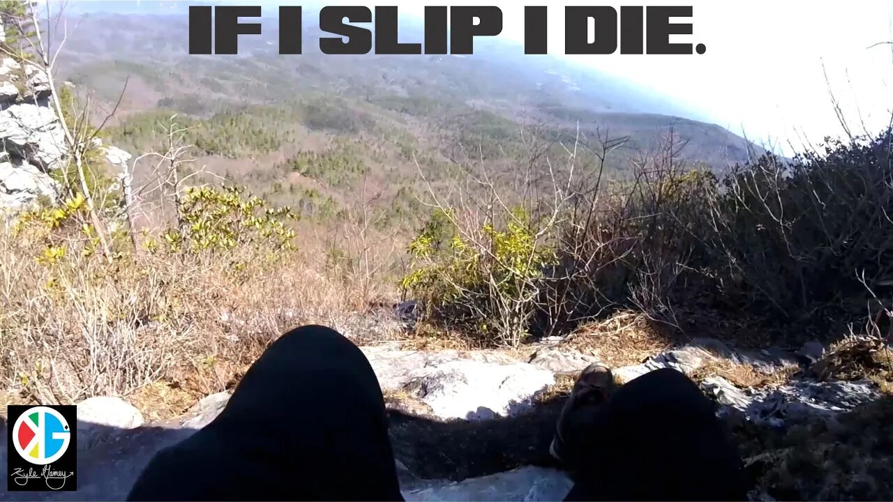 If I Slipped, I died. Facing My Fear. Hiking The Side of A Mountain The Chimneys North Carolina