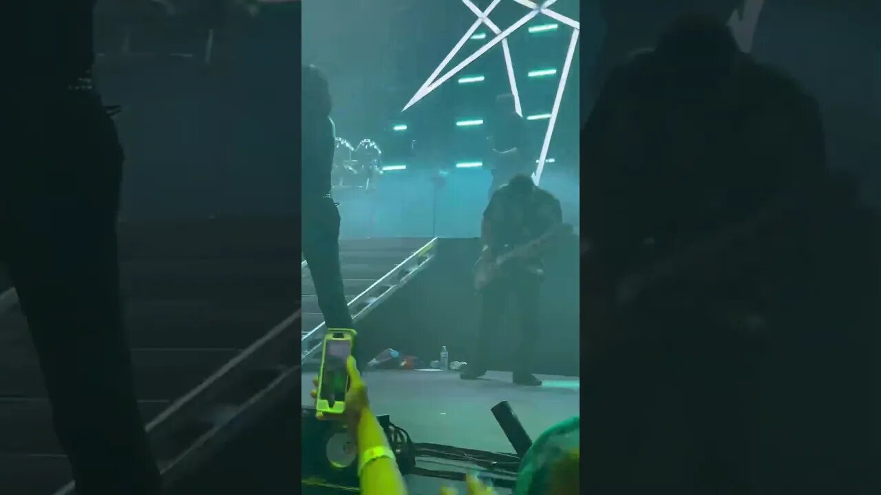 Oli (Bring Me the Horizon) playing with a fan's phone on stage - Live in Houston Tx - 6/27/2023