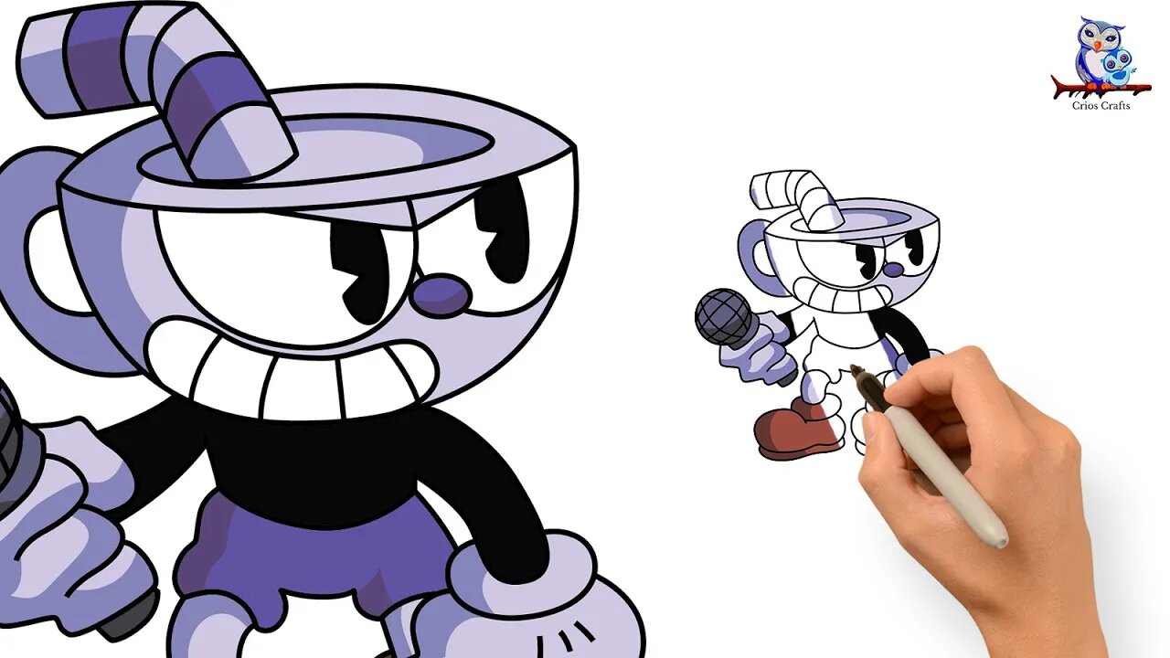 How to Draw Angry Cuphead Friday Night Funkin' - Art Tutorial