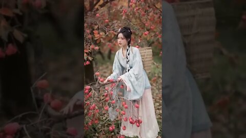 Traditional Chinese Girl Makes Nature Shine