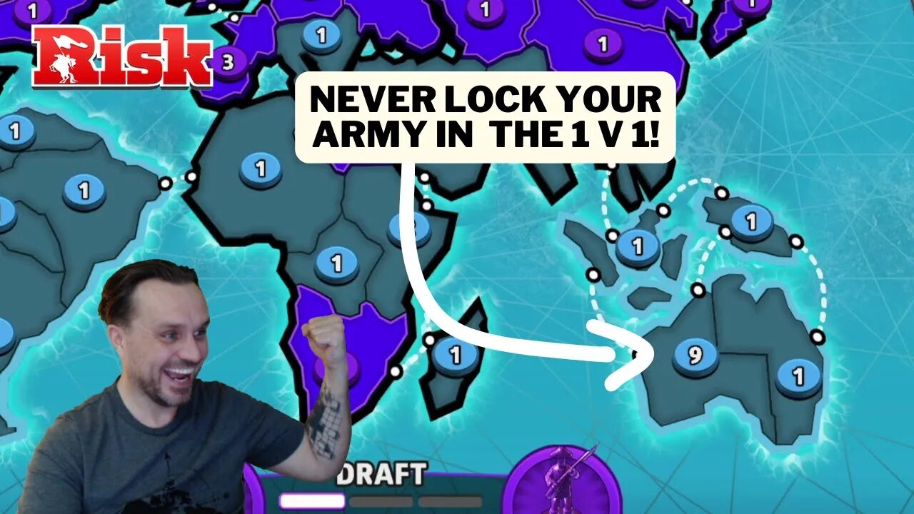 Risk: Never lock your army in the 1v1!