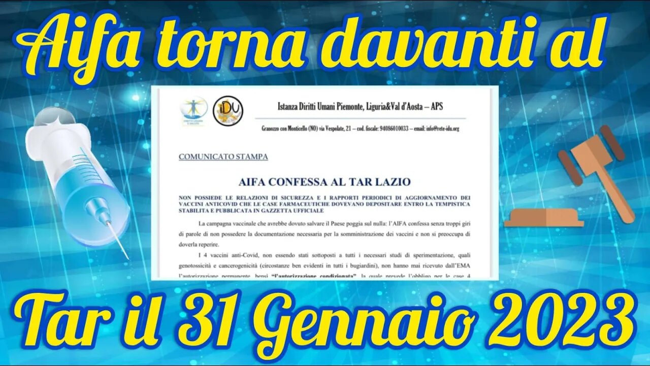 L'AIFA ha ammesso che non ha le certificazioni di efficacia e sicurezza!