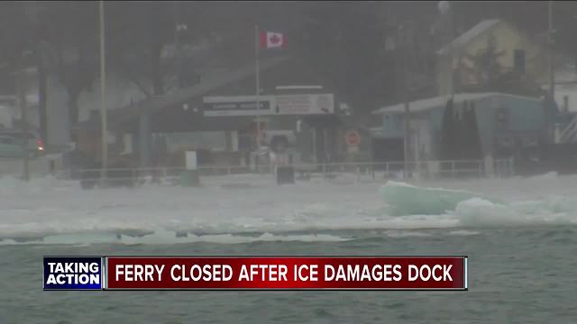 Bluewater Ferry closed after ice damages dock