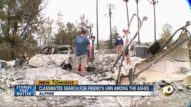 Classmates search for friend's urn among West Fire ashes