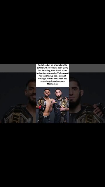 Alexander Volkanovski plans a rapid UFC 294 return in a title battle against Islam Makhachev.#shorts