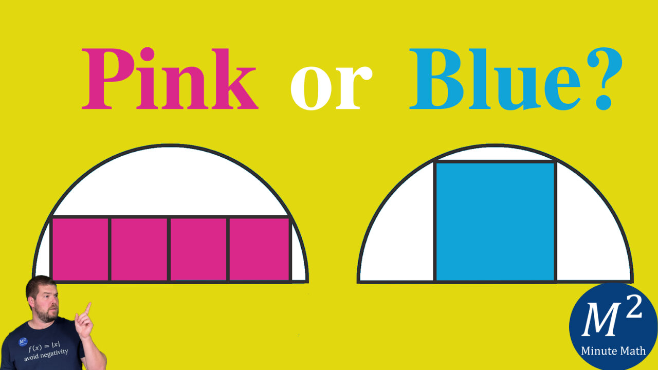 Which Area is Larger that is Inscribed in the Identical Semicircles? | Minute Math