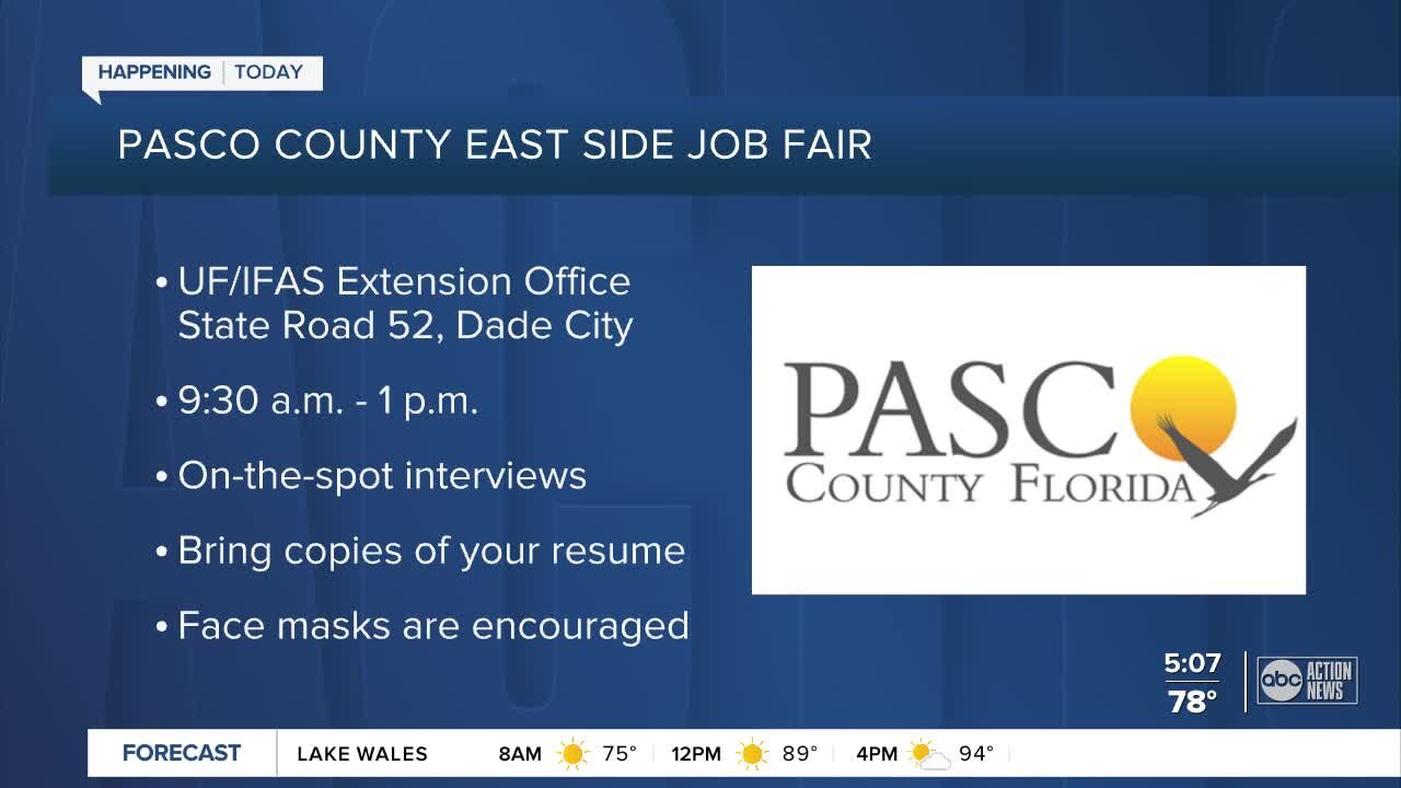 Pasco County holding an in-person job fair on Tuesday, May 4 to fill dozens of openings