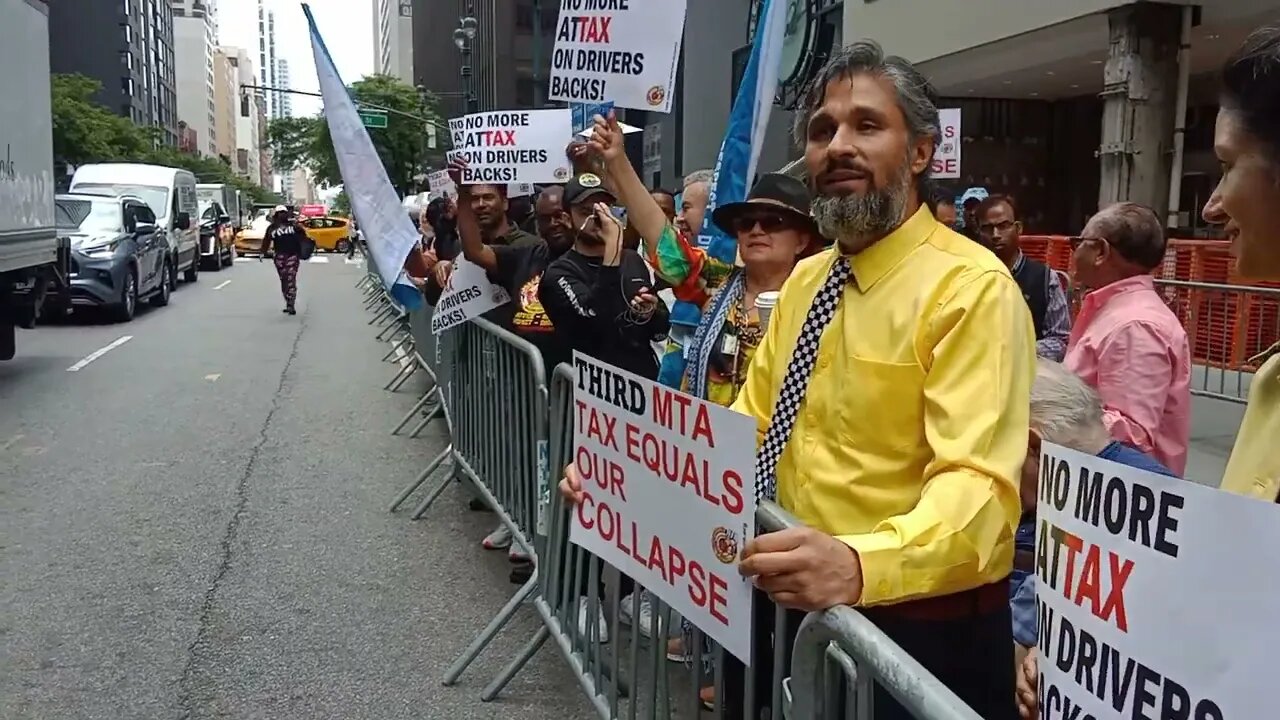 The Exemption from Congestion Pricing Rally Outside @GovKathyHochul Office 6/21/23 hosted by @NYTWA.