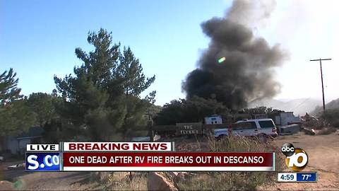 One dead after RV fire in Descanso