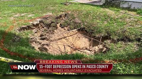 15-foot depression opens up in Pasco County