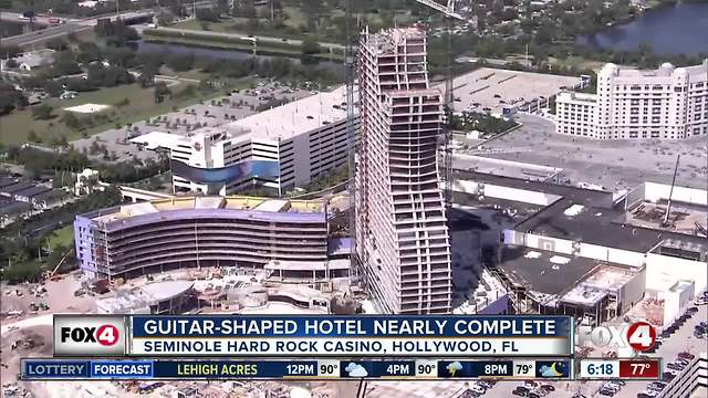 Guitar-shaped hotel nearly complete