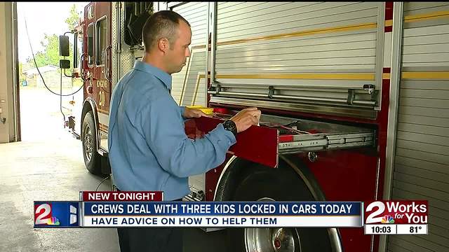 Tulsa Fire Department responds to calls of children locked in cars