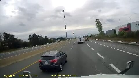 Illegal Lane Change On QEW