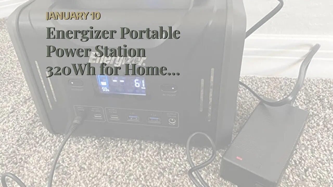 Energizer Portable Power Station 320Wh for Home Use/Outdoors Camping and More Emergency, 2×300-...