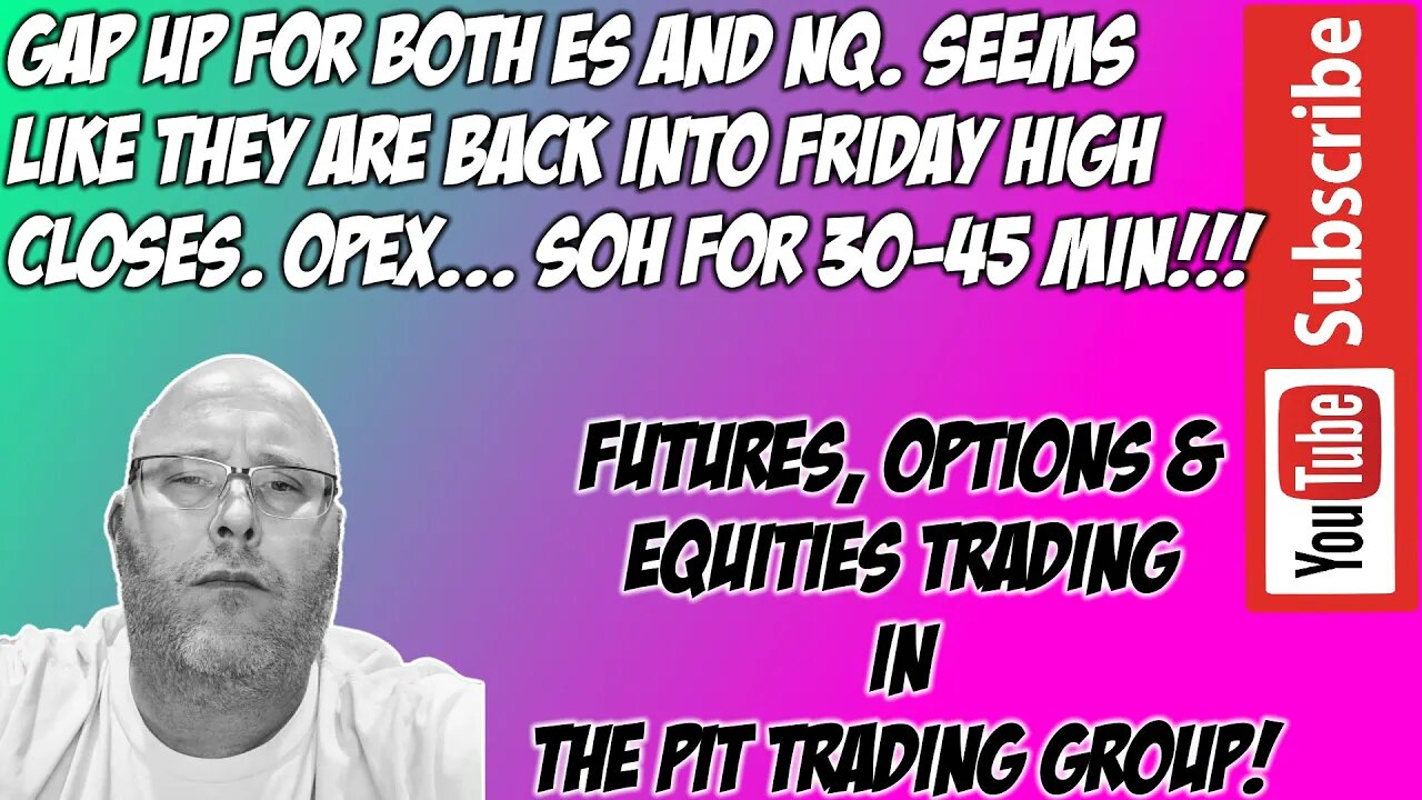 OPEX Friday High Close Gap Up - ES NQ Futures Premarket Trade Plan - The Pit Futures Tradin