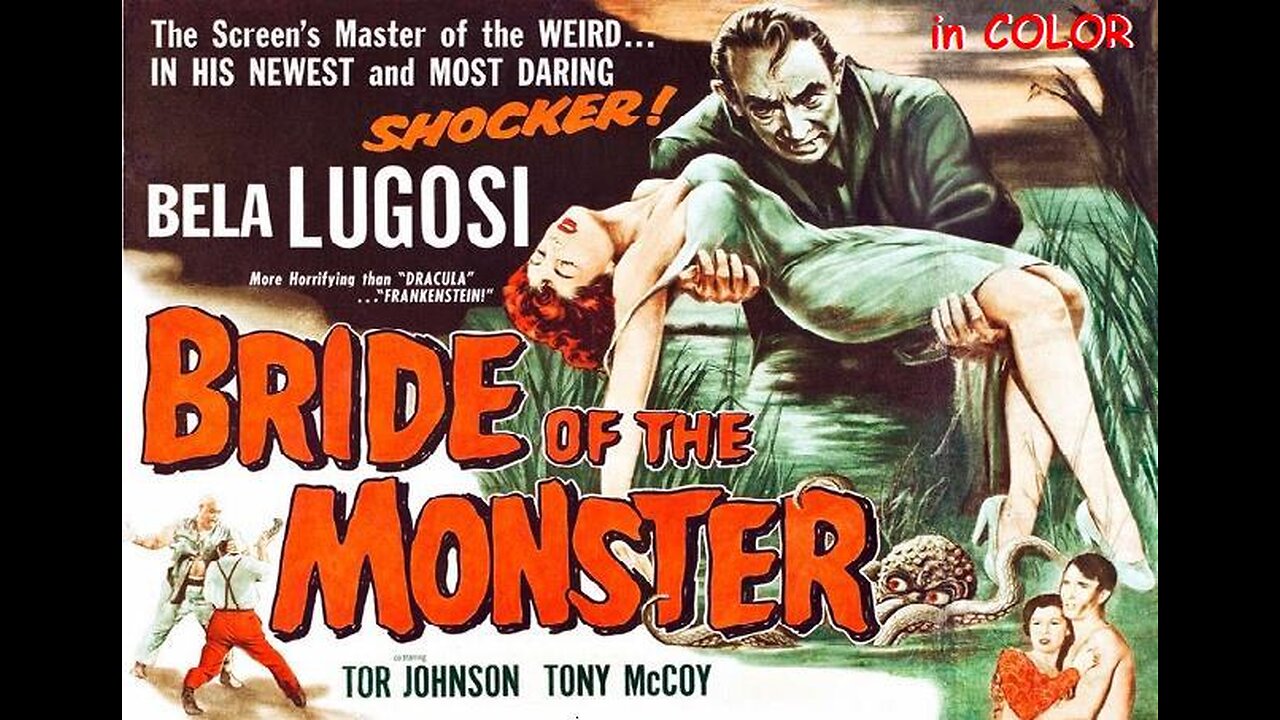 BRIDE OF THE MONSTER 1955 in COLOR Bela is a Mad Scientist Creating Atomic Supermen FULL MOVIE