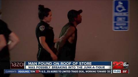 Man found on roof of store