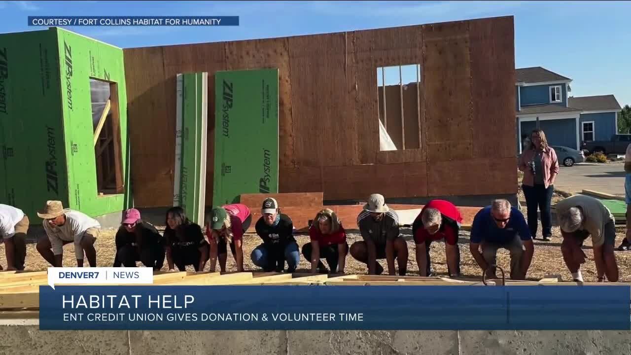 Fort Collins Habitat for Humanity gets donation & volunteers from ENT Credit Union