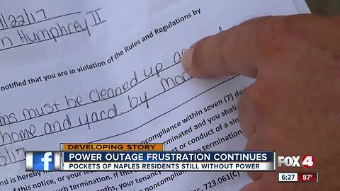 East Naples residents still deal with power outages - and lease termination notices