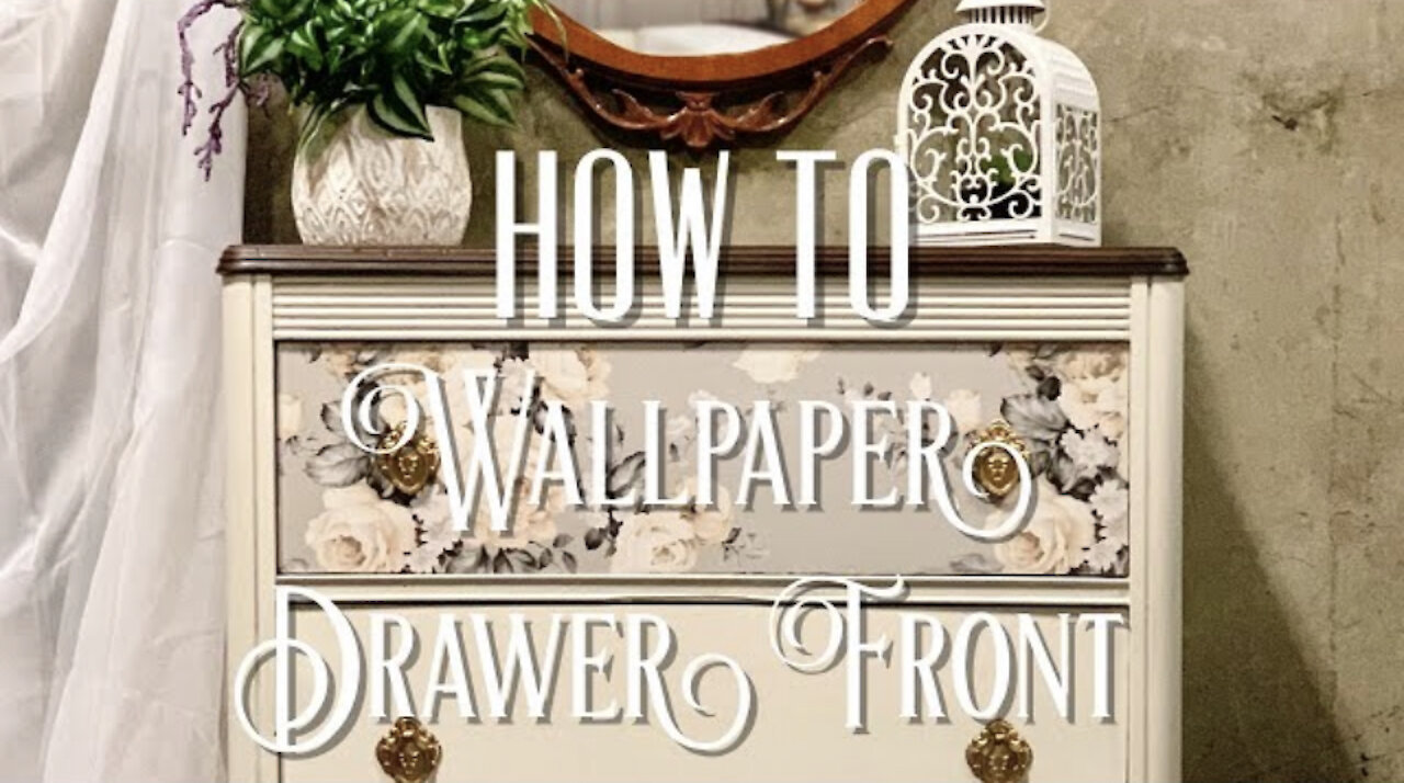 Pretty Floral Dresser | How To Decoupage Wallpaper Drawer Front | Elegant Upgrades