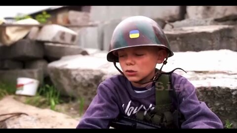Kids in Ukraine playing to be soldiers