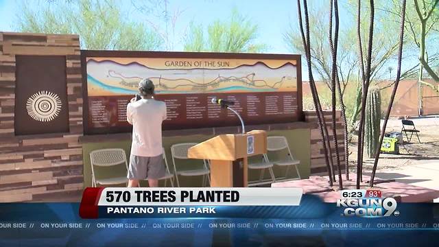 Final dedication of commemorative trees along Pantano River Park