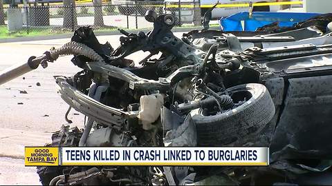 Sheriff: Three teens who died in fiery car crash were involved in a series of car burglaries