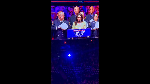 One of many speakers at Trump NYC rally at MSG