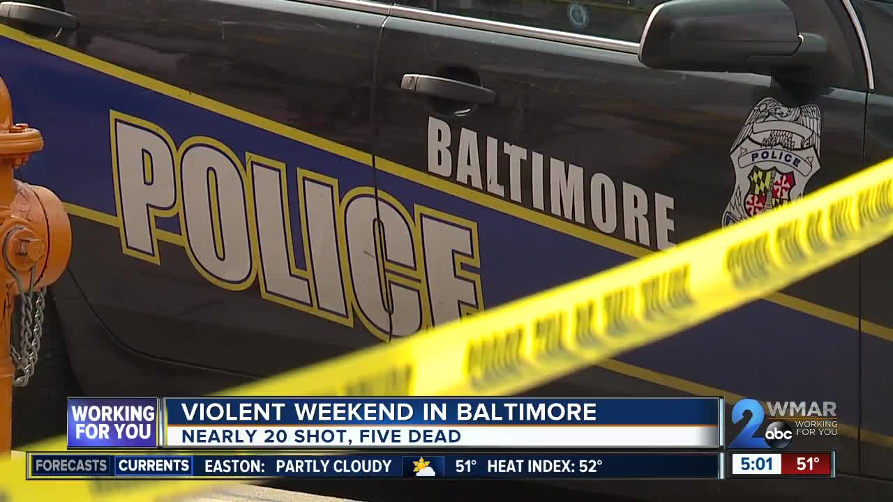 Five dead, seven hurt in eight Saturday shootings in Baltimore