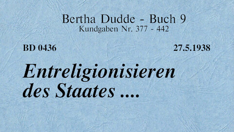 BD 0436 - ENTRELIGIONISIEREN DES STAATES ....