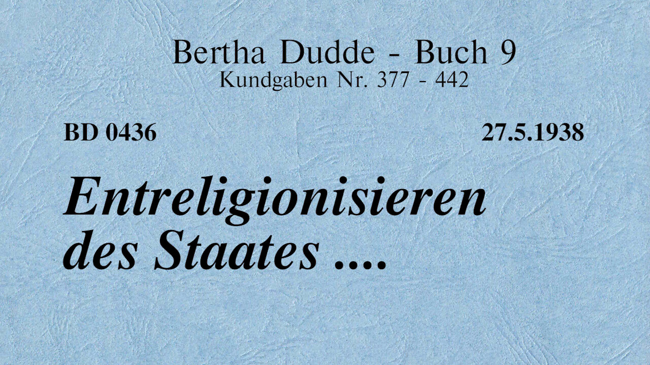 BD 0436 - ENTRELIGIONISIEREN DES STAATES ....