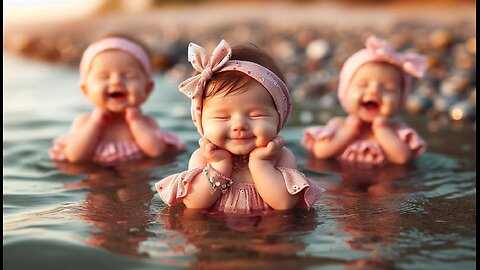 Adorable Baby's First Water Adventure – Cutest Moment You'll See Today