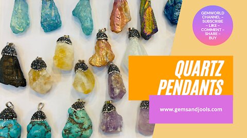 🟡 GemsandJools.com 💍 LOVES : Beautiful Quartz & Marcasite Pendants ship from Bangkok Order now 💜