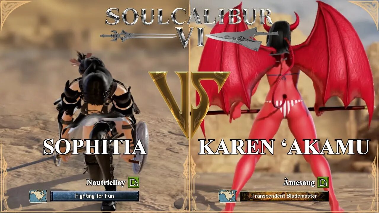 Sophitia (Nautriellay) VS Karen ‘Akamu (Amesang) (SoulCalibur VI — Xbox One Ranked)