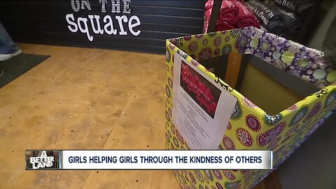 Two local Girl Scout Troops are collecting period products in Medina Square for girls in need