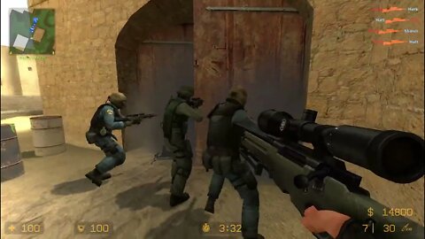 Counter Strike Source Dust 2 Bots #31 Only Sniper Rifles