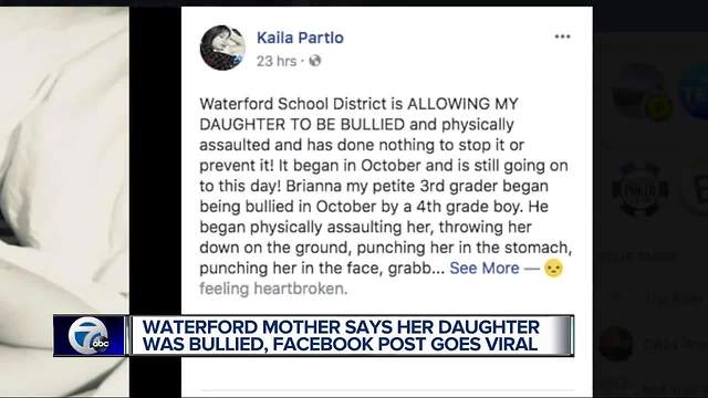 Waterford mother says school district is not stopping the bullying of her daughter